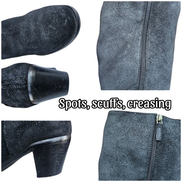 Tall Riding Boots KneeHigh Cordani Orlando Sz EU40 US 9 Black Suede Leather Moto - Picture 8 of 13